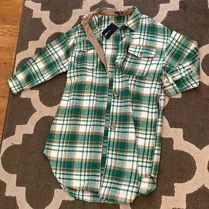 Fashion Nova Long Green plaid Shacket